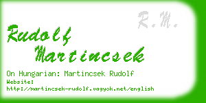 rudolf martincsek business card